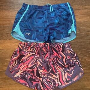 Under Armour Women's Blue and Pink Patterned Shorts